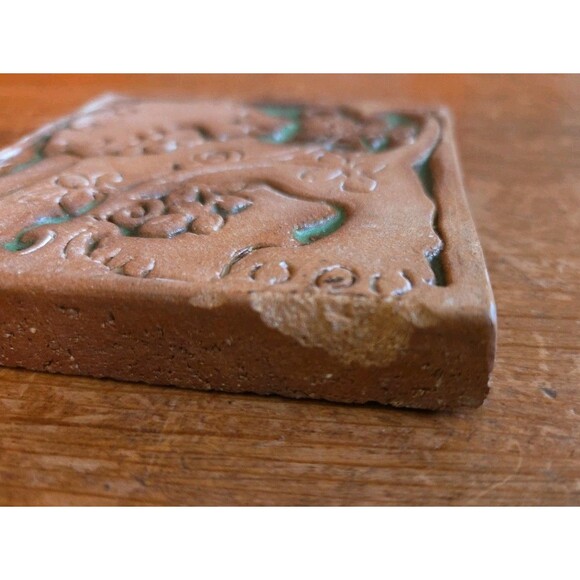 Vintage Ernest Batchelder Lion Art Square Tile 4"x 4" Never Used - Picture 2 of 5